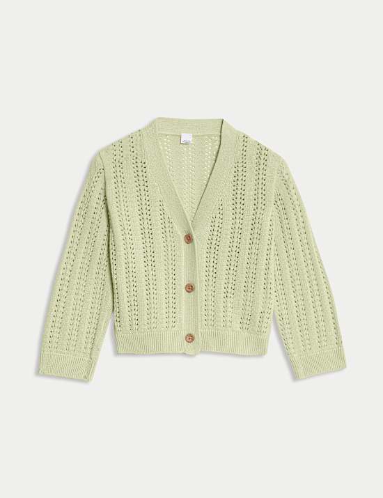 Pure Cotton Knitted Cardigan (0 Mths-3 Yrs)