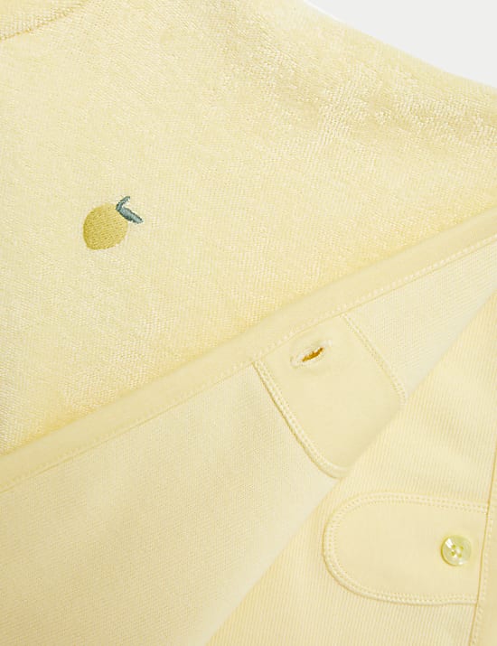 Pure Cotton Lemon Towelling Poncho (0-3 Yrs)