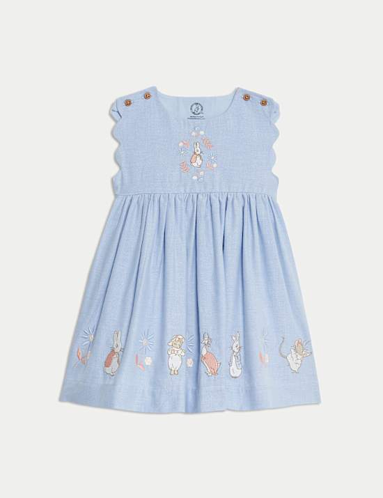 Pure Cotton Chambray Peter Rabbit™ Dress (0-3 Yrs)