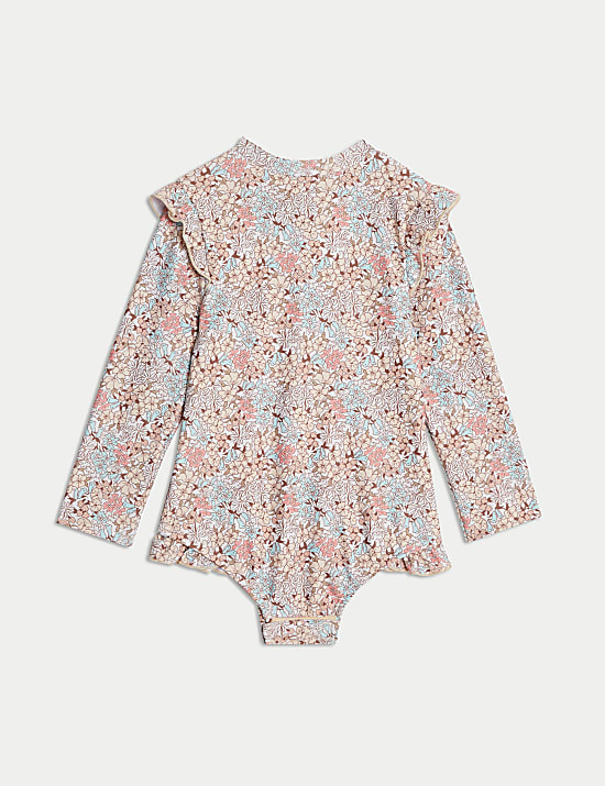 Mini Me Floral Zip Long Sleeve Swimsuit (0-3 Yrs)