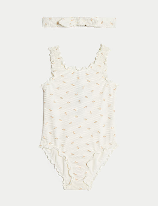 2pc Ditsy Floral Swimsuit & Headband (0-3 Yrs)