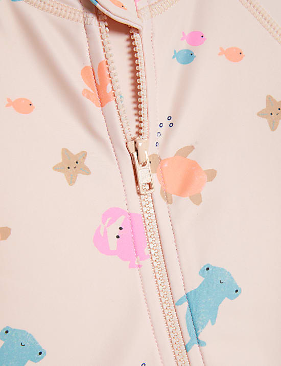 2pc Sealife Zip All In One Swimsuit & Hat (0-3 Yrs)