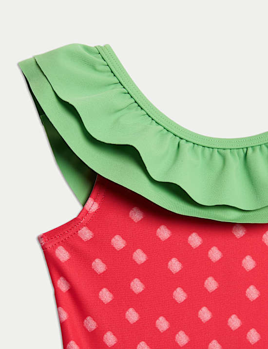 Badeanzug mit Erdbeerprint (0–3 J.)