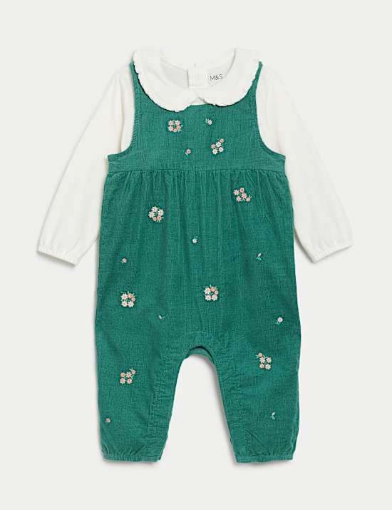 Conjunto de 2 piezas 100% algod&oacute;n bordado (0-3&nbsp;a&ntilde;os)