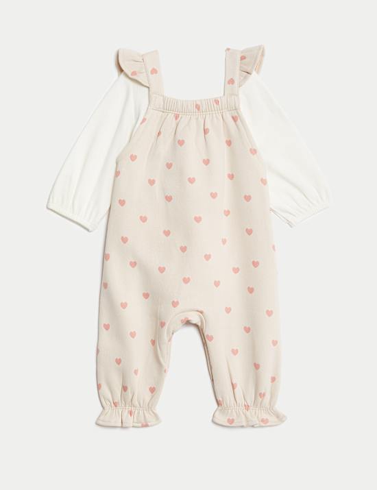 2pc Cotton Rich Heart Print Outfit (0-3 Yrs)