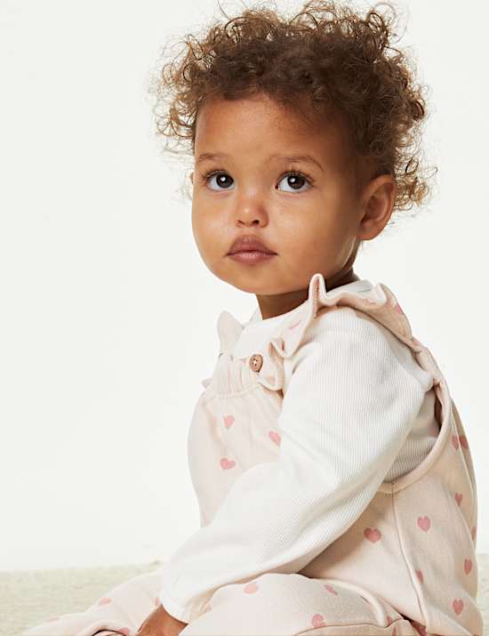 2pc Cotton Rich Heart Print Outfit (0-3 Yrs)