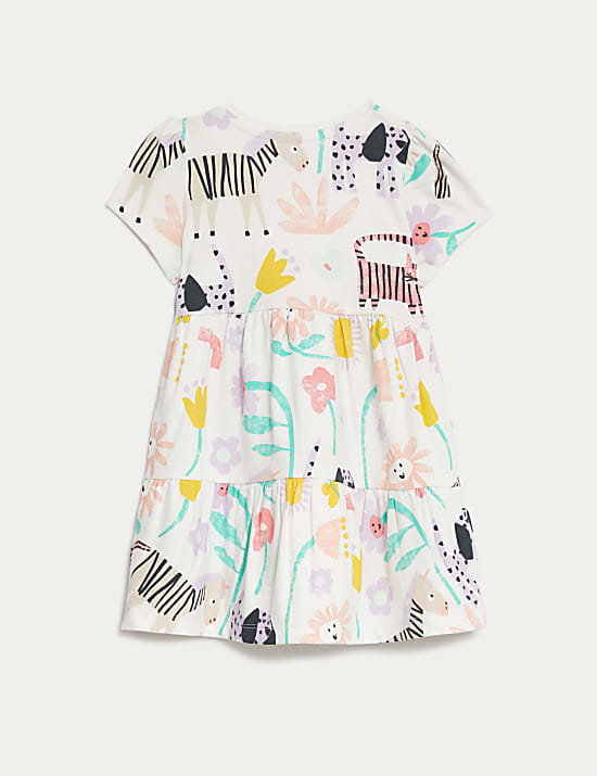 Pure Cotton Animal Print Dress (0-3 Yrs)
