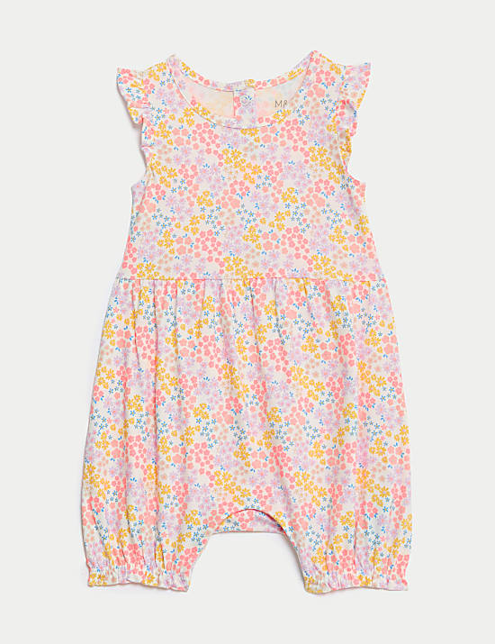 Pelele 100% algodón con diseño de florecillas (0-3&nbsp;años)