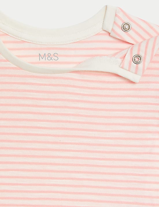 5pk Pure Cotton Plain & Striped T-Shirts (0-3 Yrs)