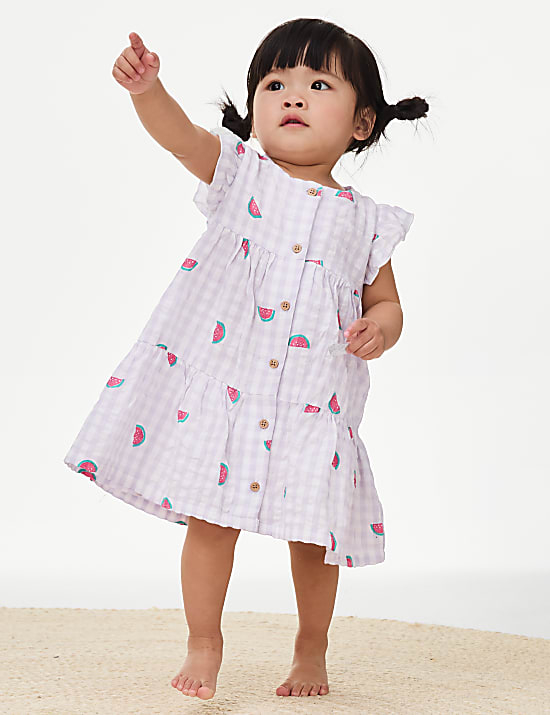 Pure Cotton Watermelon Dress (0-3 Yrs)