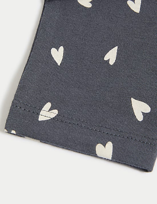 2pk Cotton Rich Heart Leggings (0-3 Yrs)