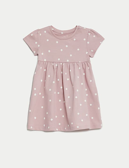 Pure Cotton Spot Dress (0-3 Yrs)