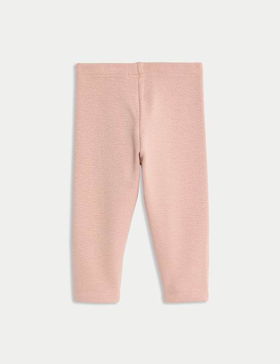 Mit Fleece gefütterte Leggings mit hohem Baumwollanteil (0–3 J.)