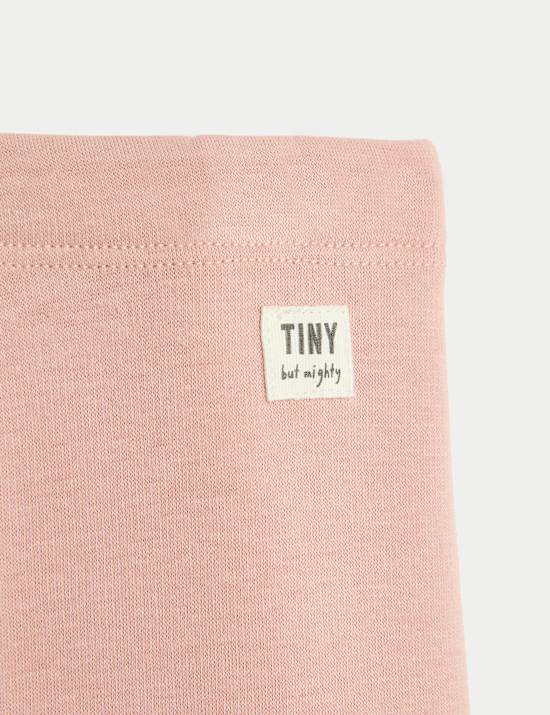 Mit Fleece gefütterte Leggings mit hohem Baumwollanteil (0–3 J.)