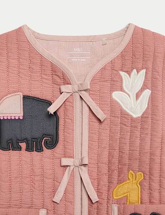 Pure Cotton Safari Quilted Jacket (0-3 Yrs)
