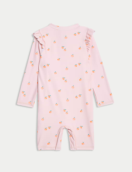 Badeanzug mit Pfirsich-Print (0–3 J.)