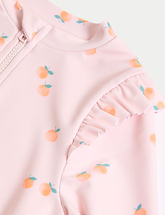 Badeanzug mit Pfirsich-Print (0–3 J.)