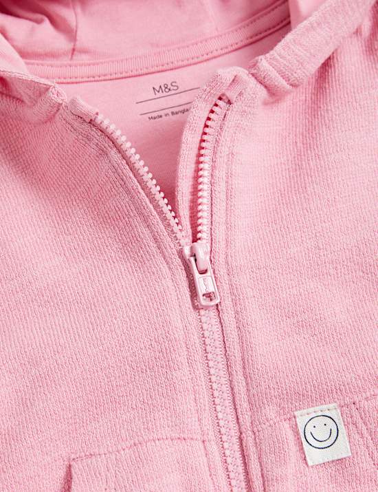 Sweat 100 % coton à capuche et fermeture à glissière (jusqu’au 6 ans)