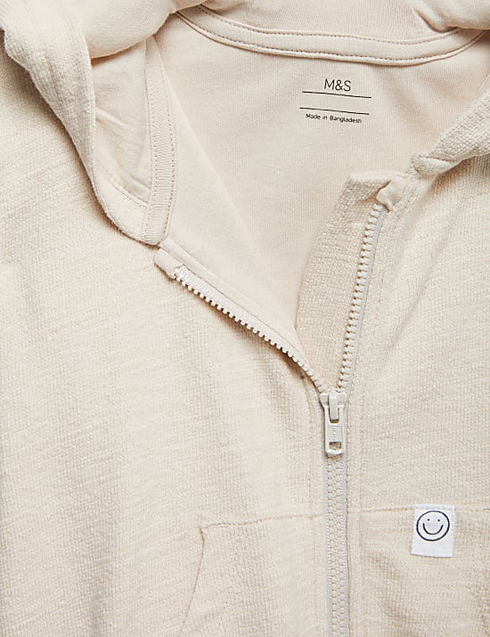 Sweat 100 % coton à capuche et fermeture à glissière (jusqu’au 6 ans)