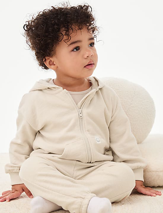 Sweat 100 % coton à capuche et fermeture à glissière (jusqu’au 6 ans)