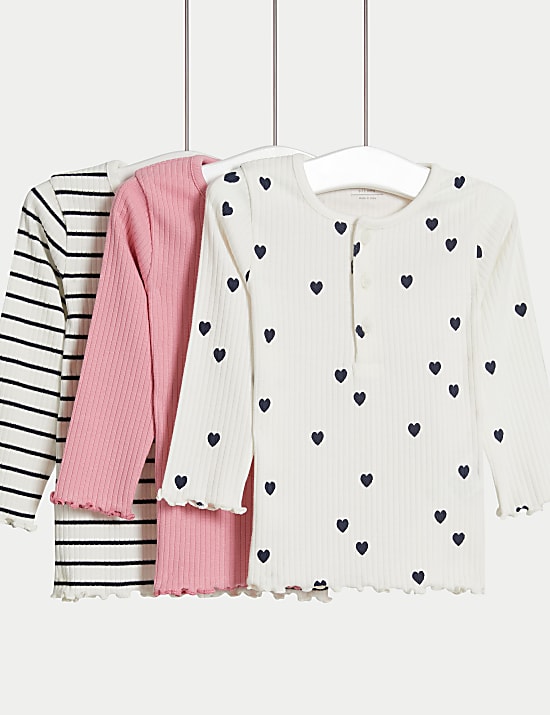 3pk Cotton Rich Tops (0-3 Yrs)