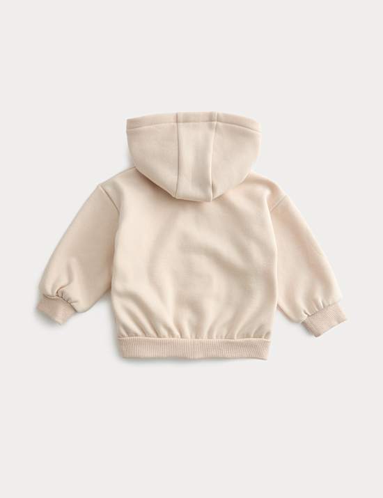 Cotton Blend Fleece Lined Zip Up Hoodie (0-3 Yrs)