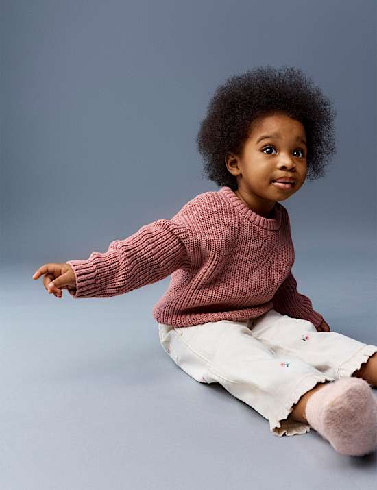 Pure Cotton Embroidered Jeans (0-5 Yrs)