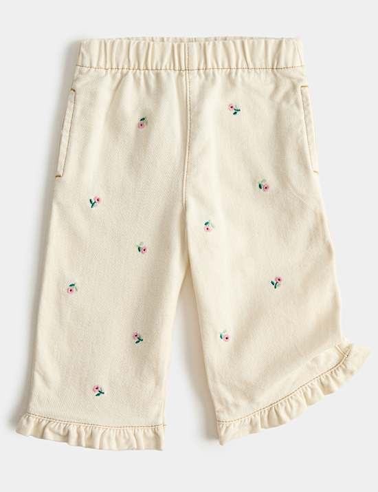 Pure Cotton Embroidered Jeans (0-5 Yrs)