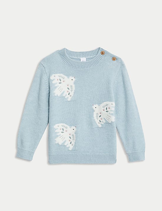 Pull &agrave; motif oiseau (jusqu&rsquo;au 3 ans)