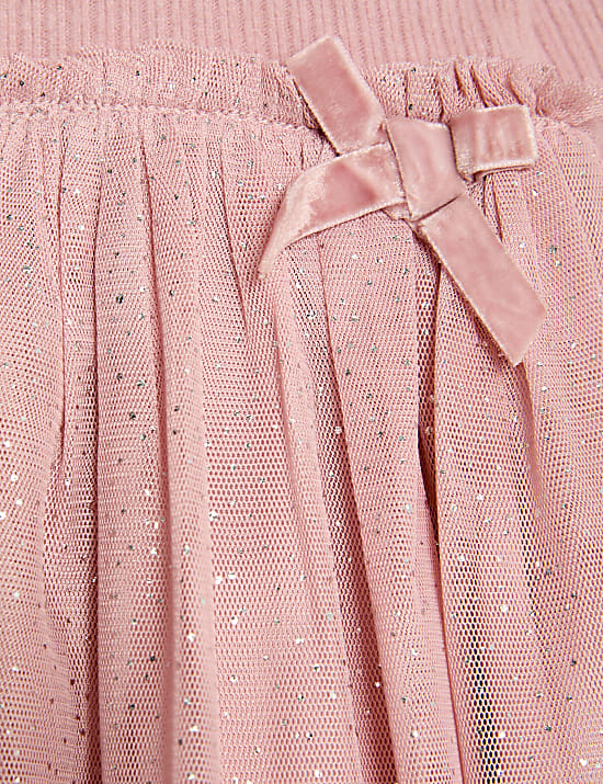 Φόρεμα με λαμπερή όψη από ζέρσεϊ και τούλι (0-3 ετών)