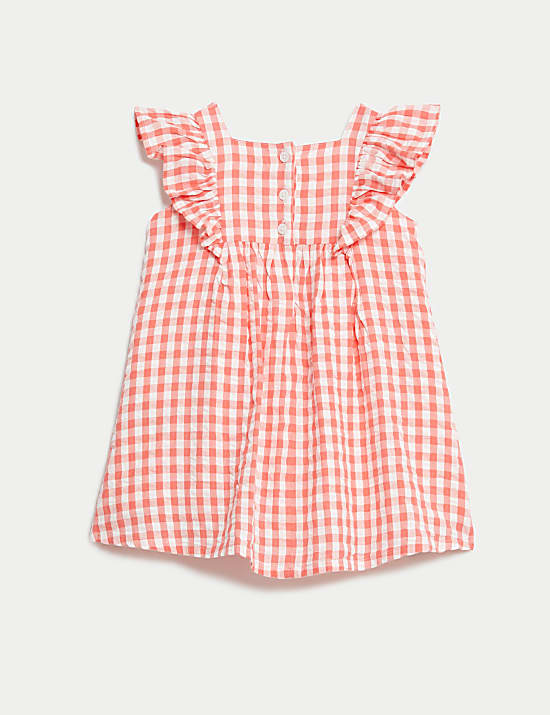 Καρό φόρεμα από 100% βαμβάκι (0-3 ετών)