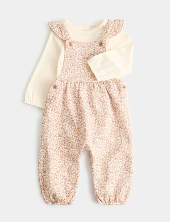 2pc Cotton Rich Ditsy Print Outfit