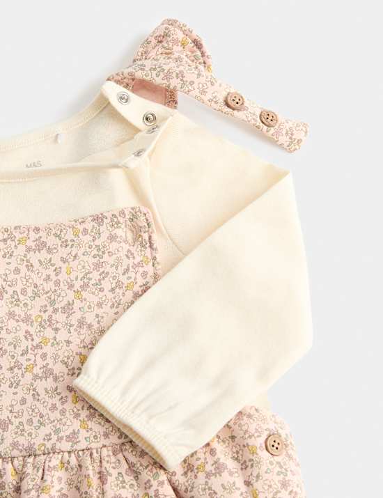 2pc Cotton Rich Ditsy Print Outfit