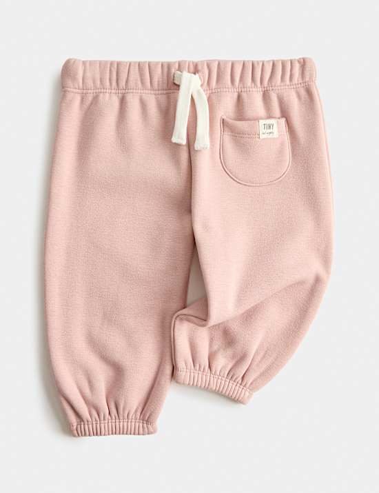 Cotton Blend Fleece Lined Joggers (0-3 Yrs)