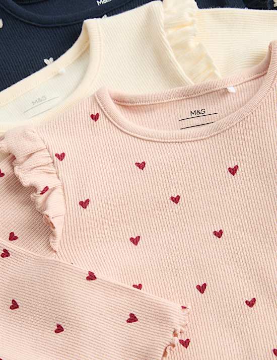 3pc Cotton Rich Heart Top & Bottom Outfit