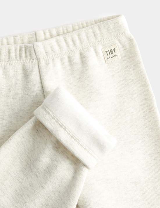 Cotton Blend Fleece Lined Leggings (0-3 Yrs)