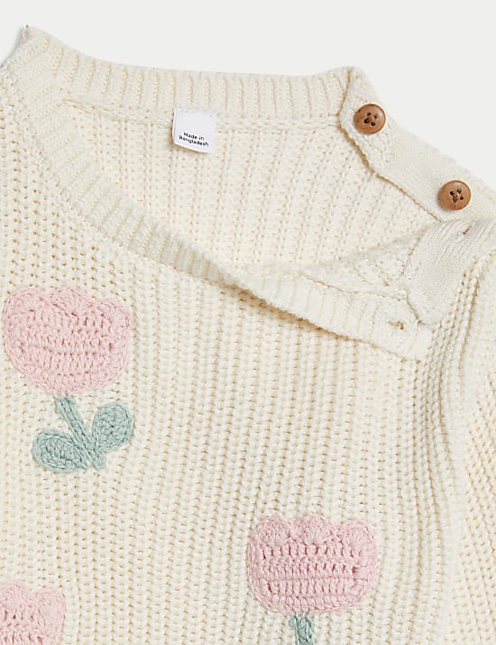 Pure Cotton Tulip Knitted Jumper (0-8 Yrs)