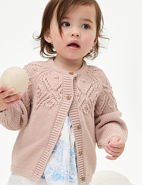 Pure Cotton Patterned Cardigan (0-3 Yrs)