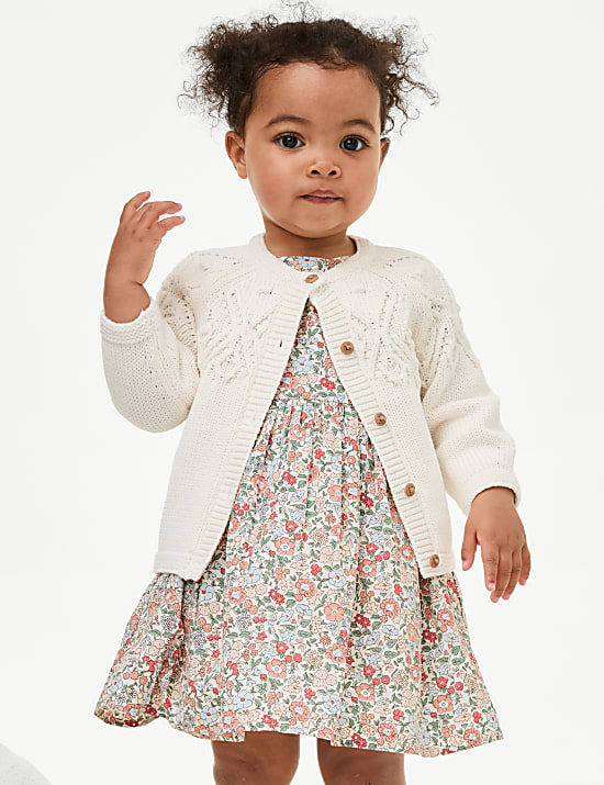 Pure Cotton Patterned Cardigan (0-3 Yrs)