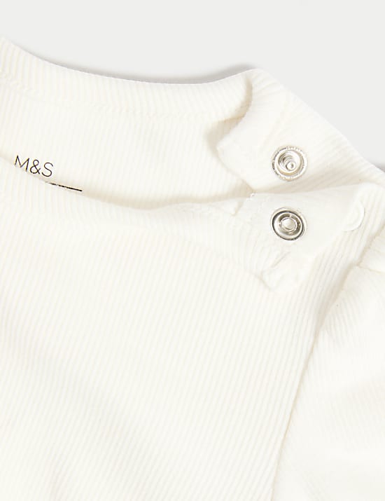 Ensemble 2 pièces en coton avec salopette à motif fleuri (jusqu’au 3 ans)