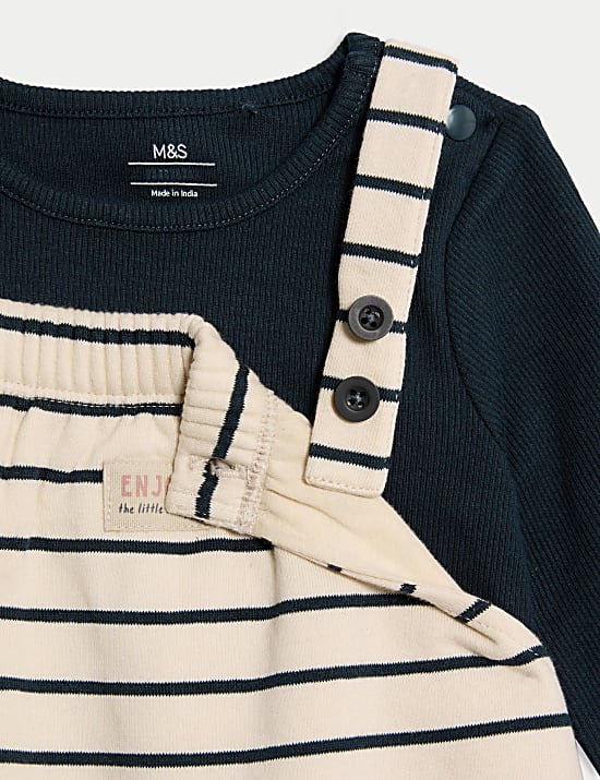 Ensemble 2 pi&egrave;ces en coton avec top et bas (jusqu&rsquo;au 3 ans)
