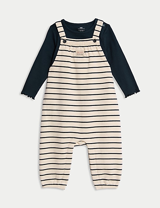 Ensemble 2 pi&egrave;ces en coton avec top et bas (jusqu&rsquo;au 3 ans)