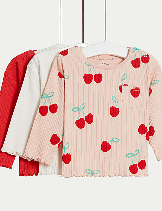 3pk Cotton Rich Tops (0-3 Yrs)
