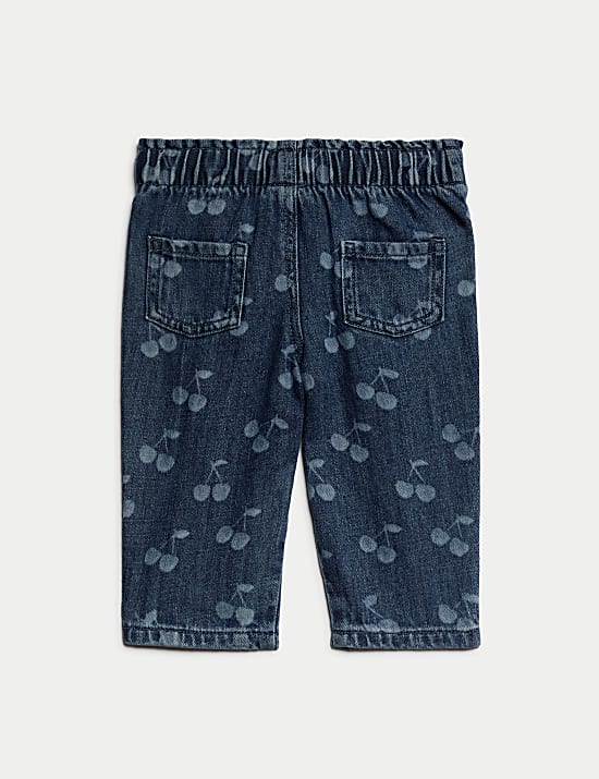 Τζιν με ελαστική μέση, κεράσια και υψηλή περιεκτικότητα σε βαμβάκι (0-6 ετών)