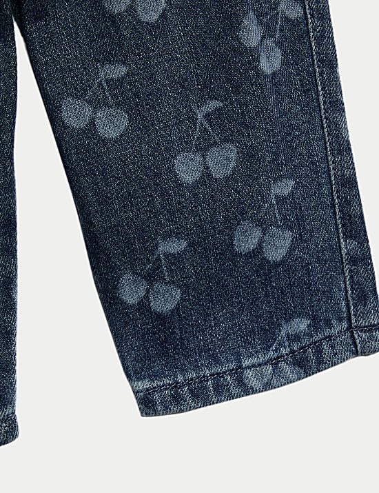 Τζιν με ελαστική μέση, κεράσια και υψηλή περιεκτικότητα σε βαμβάκι (0-6 ετών)