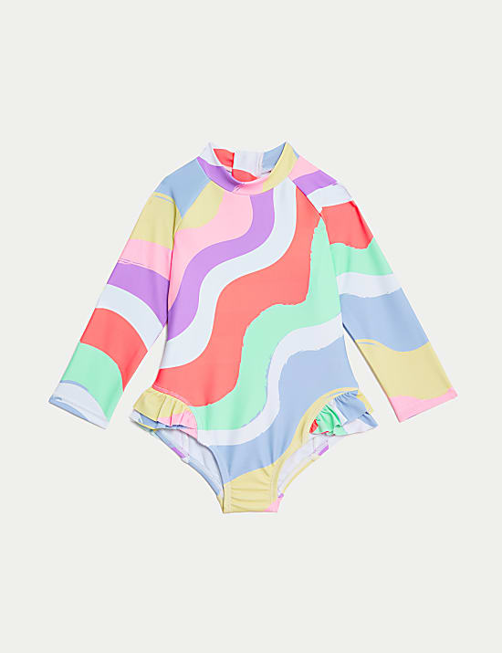 Rainbow Wave Long Sleeve Swimsuit (0-3 Yrs)