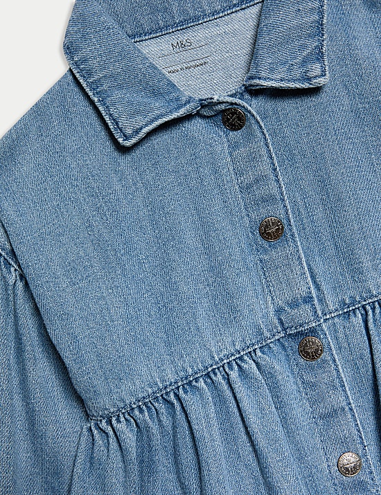 Ensemble 2 pi&egrave;ces denim avec robe et collants (jusqu&rsquo;au 6 ans)