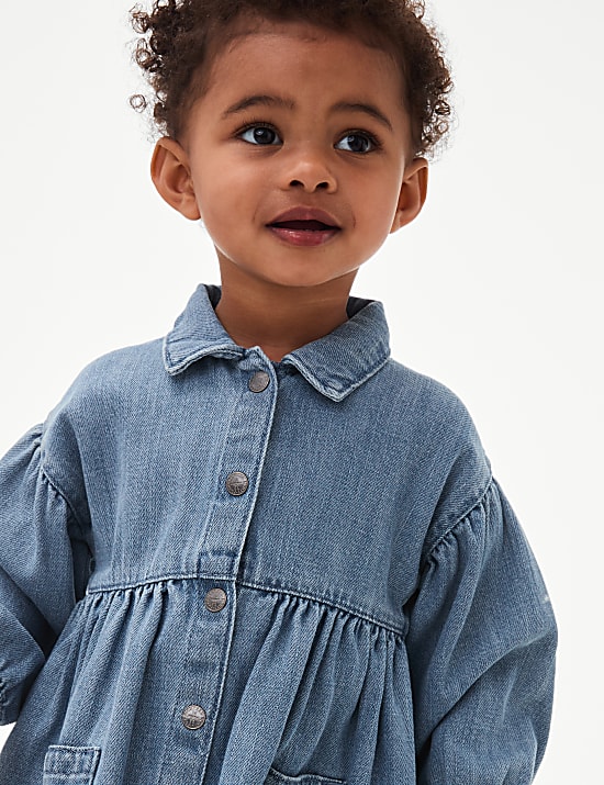 Ensemble 2 pi&egrave;ces denim avec robe et collants (jusqu&rsquo;au 6 ans)