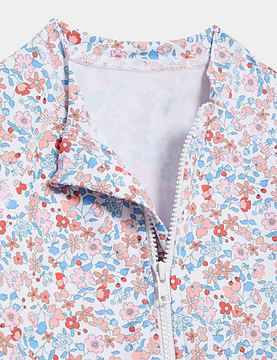 2pc Floral Swimsuit and Hat (0-3 Yrs)