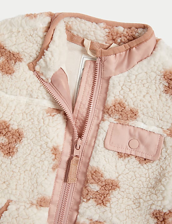 Floral Borg Jacket (0-3 Yrs)